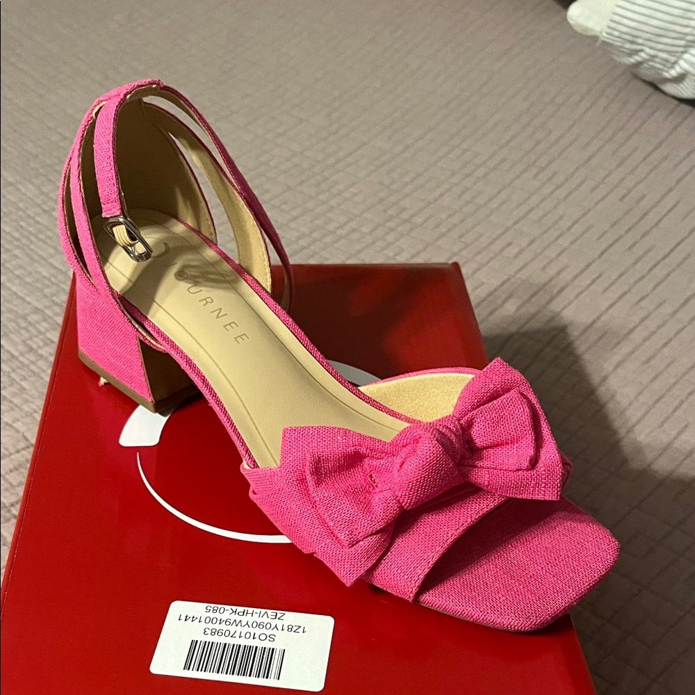 Journey Pink Bow Women's Sandals linen 8.5